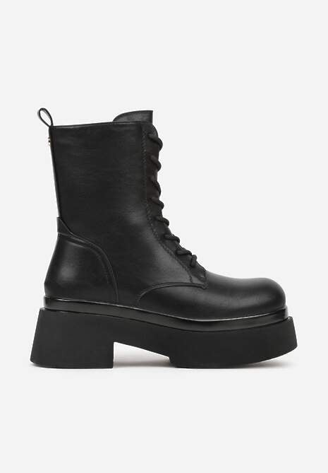 Czarne Botki Workery na Platformie Tusella 4