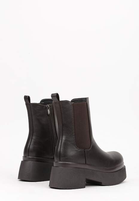 Brązowe Botki Sztyblety na Platformie Tevirka 7