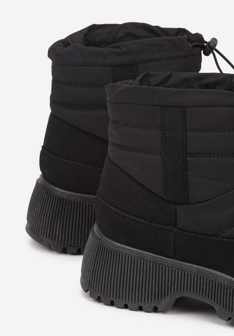 Czarne Pikowane Śniegowce ze Ściągaczem Monivella 6