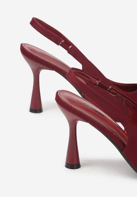 Bordowe Sandały ze Szpiczastym Noskiem Jolaia 6