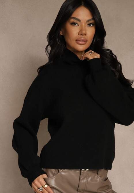 Czarny Golf Ozdobiony Ściągaczami Wedena 4