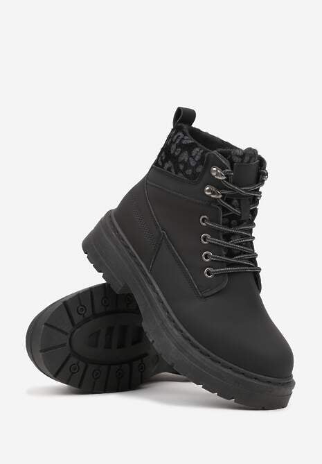 Czarne Trapery ze Wstawkami we Wzór Vetiara 5