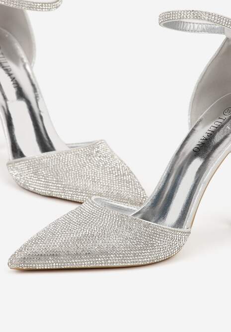 Srebrne Szpilki Zdobione Cyrkoniami i Paskiem z Klamerką Eweda 7