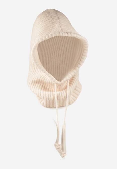 Beżowy Czapka Balaclava z Wełną i Ściągaczami Linobra