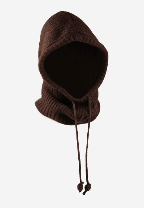 Brązowa Czapka Balaclava z Wełną i Ściągaczami Linobra
