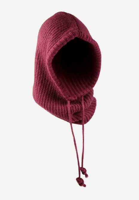 Czerwona Czapka Balaclava z Wełną i Ściągaczami Linobra