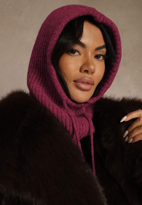 Czerwona Czapka Balaclava z Wełną i Ściągaczami Linobra