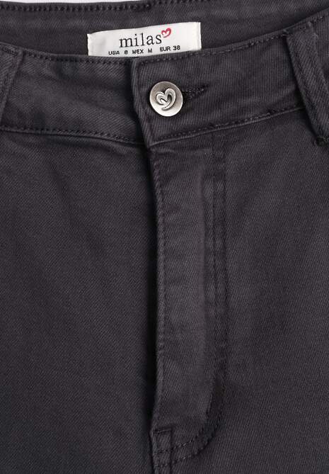 Ciemnoszare Jeansy High Waist z Szerokimi Nogawkami Vetimira 6