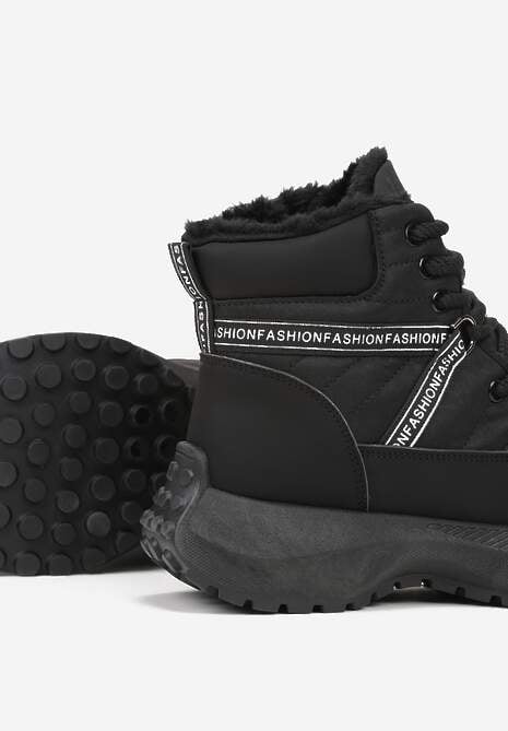 Czarne Sportowe Śniegowce Chunky na Platformie Ishweda 6