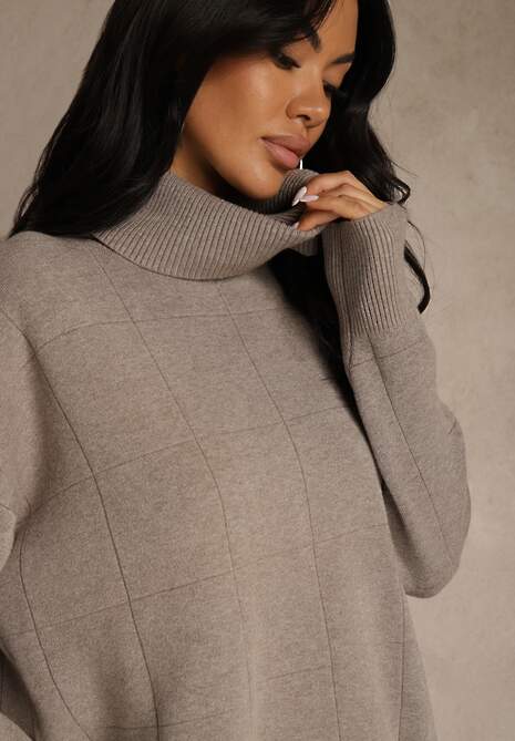 Pulover pe gât Bej 5