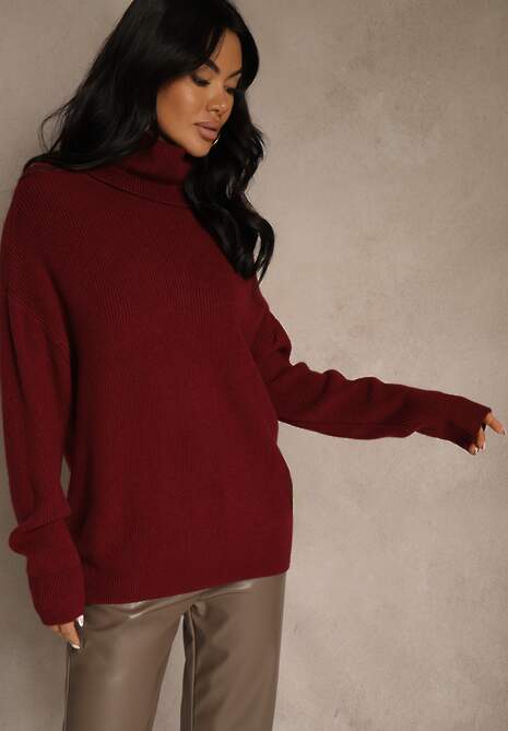 Pulover pe gât Bordo 4