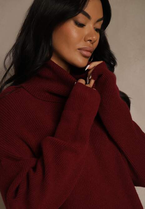 Pulover pe gât Bordo 5