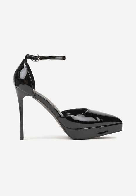 Czarne Szpilki Lakierowane z Platformą Nilafera 4