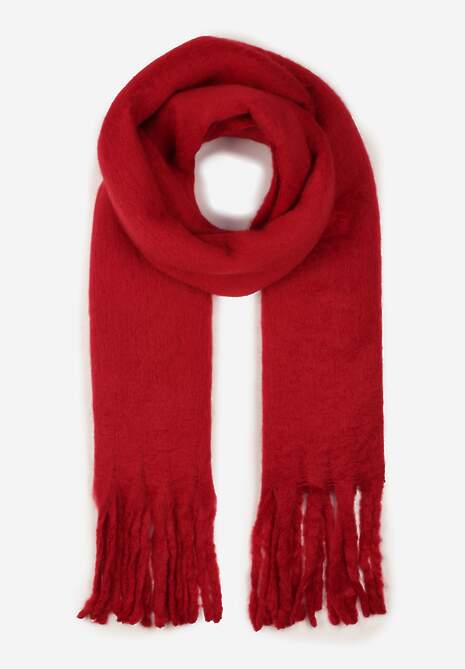 Bordowy Szalik Ozdobiony Frędzlami Esalirea