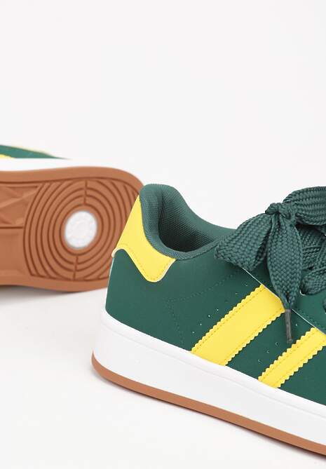 Zielone Sneakersy na Niskiej Platformie z Naszywkami Flordexia 7