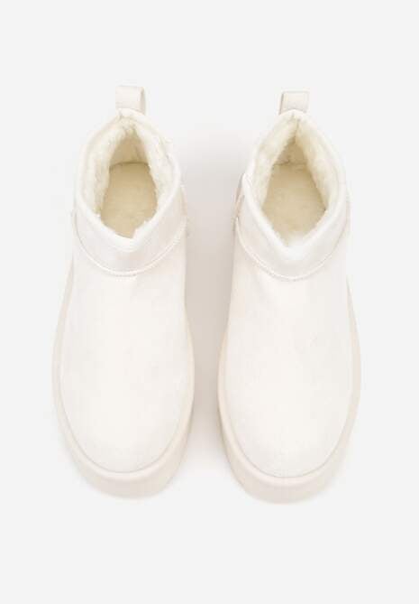 Beżowe Wsuwane Śniegowce z Futerkowym Ociepleniem na Platformie Eslin 7