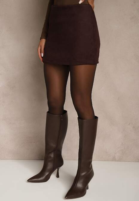 Brązowe Spódnico-Spodenki z Ozdobną Imitacją Kieszeni Sewressa 4