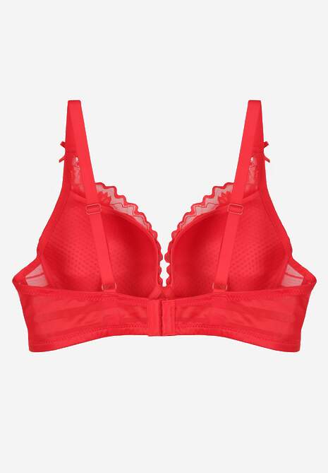 Czerwony Biustonosz Ozdobiony Koronką i Kokardkami Sellene 7