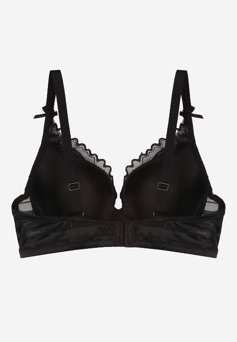 Czarny Biustonosz Ozdobiony Koronką i Kokardkami Sellene 7