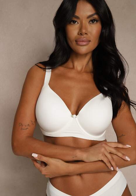 Biały Klasyczny Biustonosz o Gładkiej Fakturze Adriaros