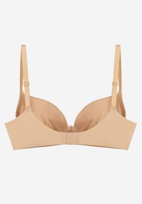 Beżowy Gładki Biustonosz z Efektem Push-up Theisithea 7