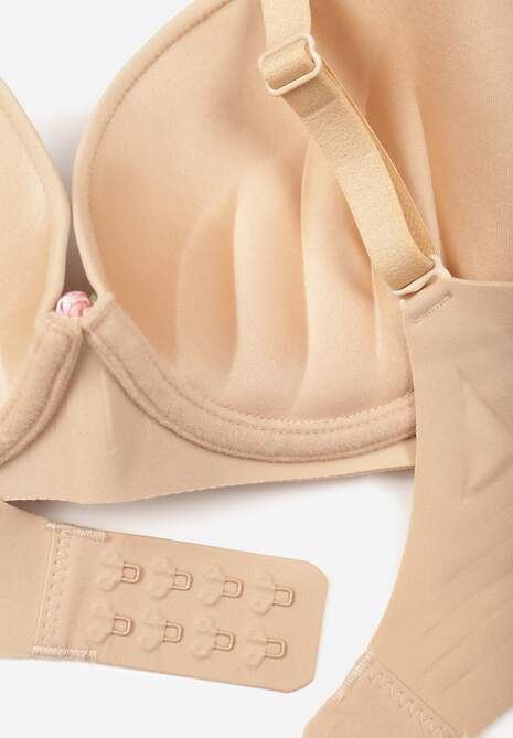 Beżowy Gładki Biustonosz z Efektem Push-up Theisithea 7