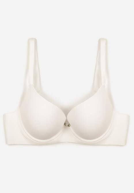 Biały Gładki Biustonosz z Efektem Push-up Theisithea