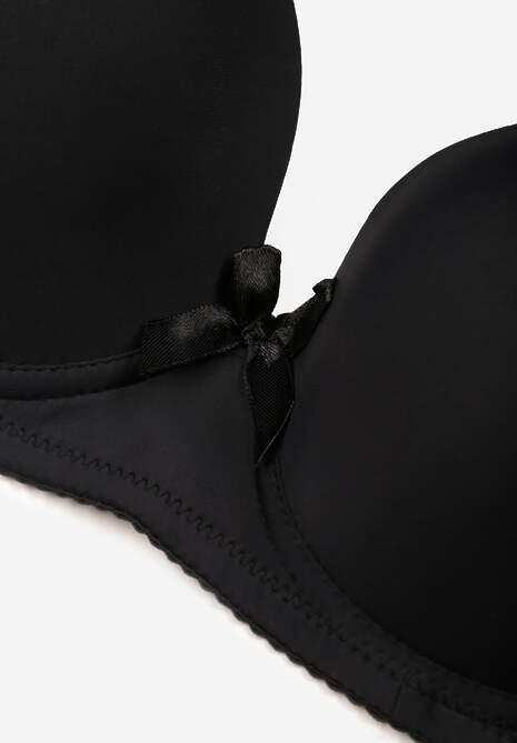 Czarny Biustonosz o Gładkim Wykończeniu z Kokardką Phiphise 7