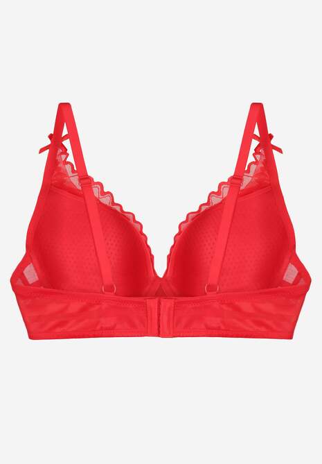 Czerwony Biustonosz Zdobiony Koronką i Kokardami Morgavia 7