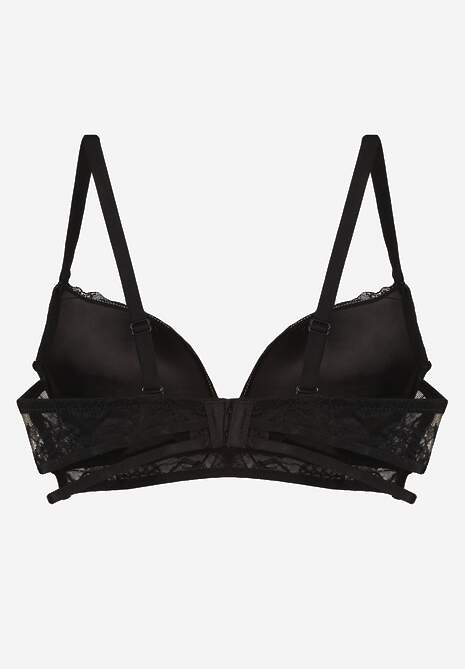 Czarno-Beżowy Koronkowy Biustonosz w Klasycznym Stylu z Aplikacją Galinassa 7