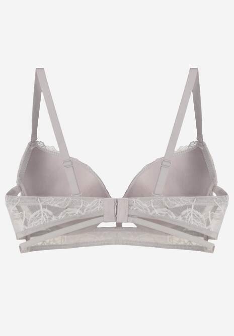 Szaro-Różowy Koronkowy Biustonosz w Klasycznym Stylu z Aplikacją Galinassa 7