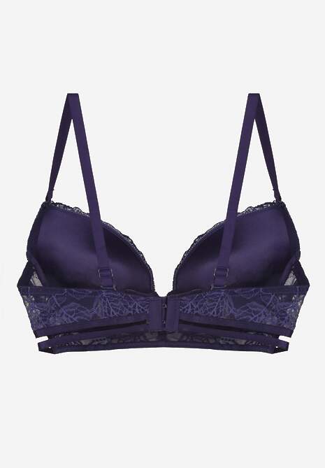 Granatowo-Różowy Koronkowy Biustonosz w Klasycznym Stylu z Aplikacją Galinassa 7