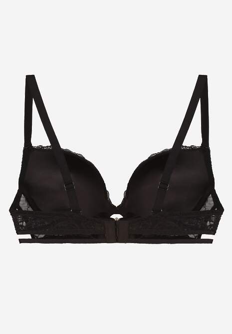 Czarny Koronkowy Biustonosz w Klasycznym Stylu z Aplikacją Galinassa 7