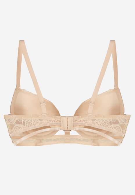 Beżowy Koronkowy Biustonosz w Klasycznym Stylu z Aplikacją Galinassa 7