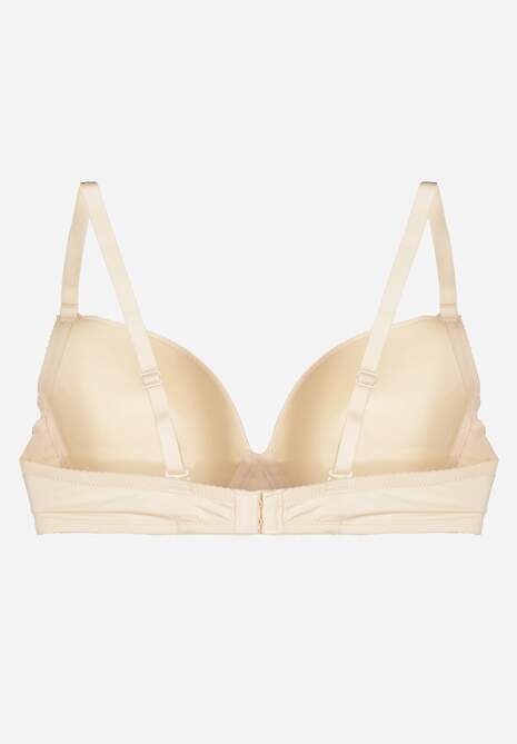 Beżowy Gładki Biustonosz o Klasycznym Fasonie Arriethia 7