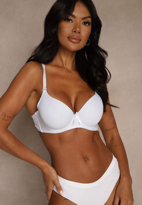 Biały Gładki Biustonosz o Klasycznym Fasonie Arriethia 4