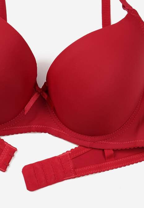 Bordowy Gładki Biustonosz o Klasycznym Fasonie Arriethia 7