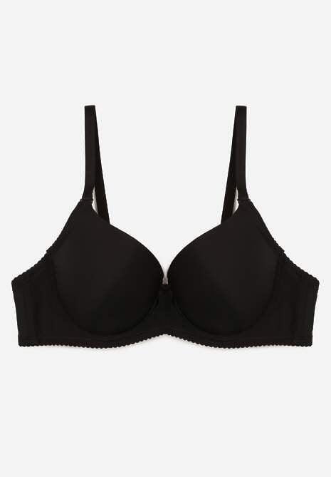 Czarny Gładki Biustonosz o Klasycznym Fasonie Arriethia