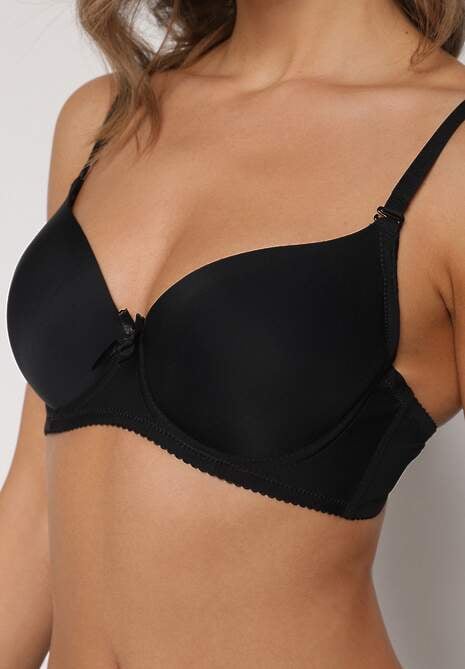 Czarny Gładki Biustonosz o Klasycznym Fasonie Arriethia 5