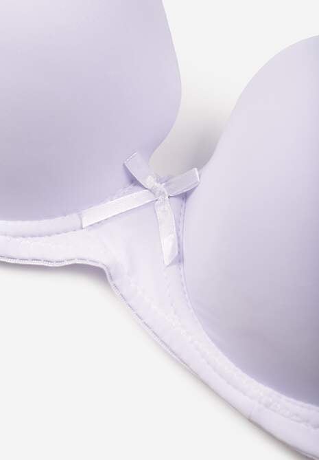 Biały Gładki Biustonosz o Klasycznym Fasonie Zdobiony Kokardką Caloris 7