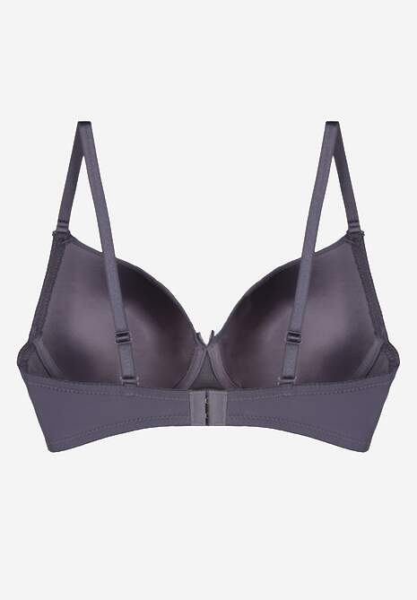 Granatowy Gładki Biustonosz o Klasycznym Fasonie Zdobiony Kokardką Caloris 7