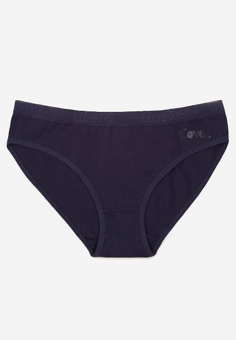 Granatowe Majtki Figi z Bawełny z Napisem Love Adririn