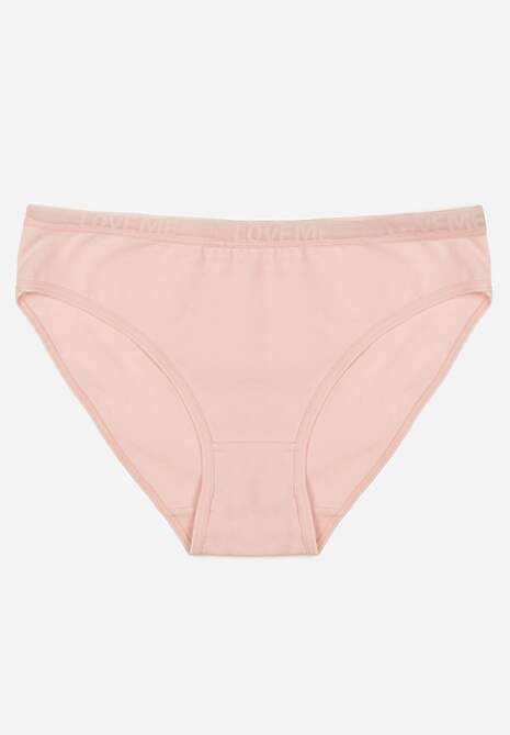 Jasnoróżowe Majtki Figi z Bawełny z Napisem Love Adririn