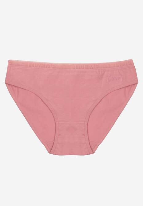 Ciemnoróżowe Majtki Figi z Bawełny z Napisem Love Adririn