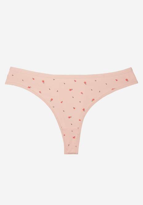 Jasnoróżowe Majtki Strongi z Drobnym Nadrukiem z Bawełną Clymeine