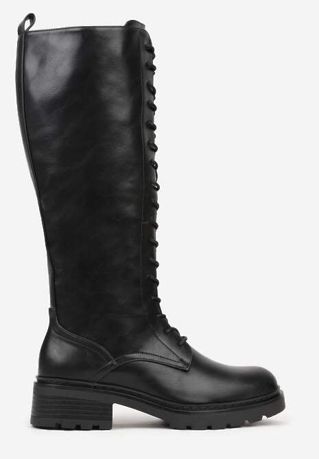 Czarne Kozaki Typu Workery Rhaethe 4