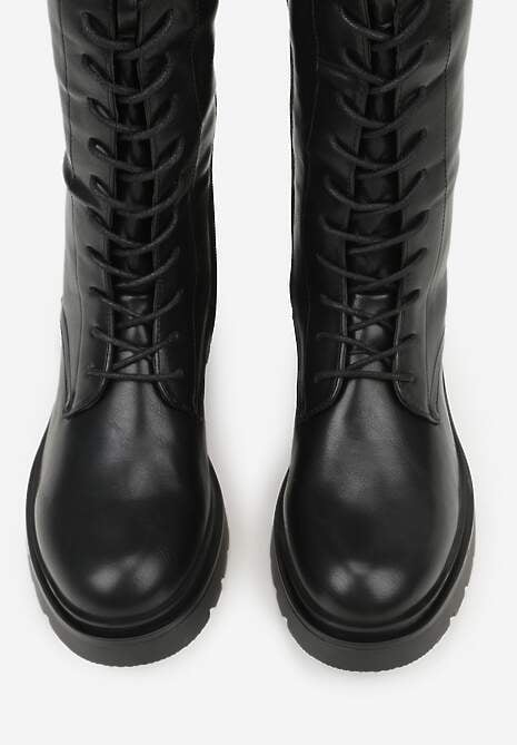 Czarne Kozaki Typu Workery Rhaethe 6