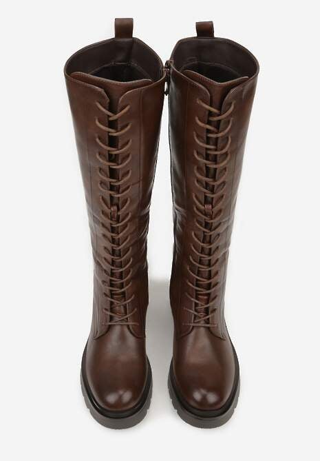 Brązowe Kozaki Typu Workery Rhaethe 6