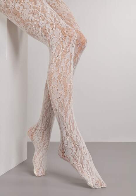 Beżowe Rajstopy Koronkowe w Eleganckim Stylu Fihanoriel