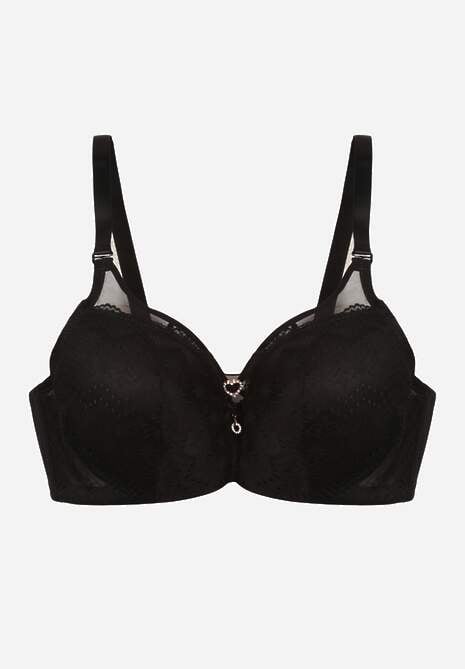 Czarny Biustonosz z Koronki z Sercem z Cyrkonii Adrievianna 6